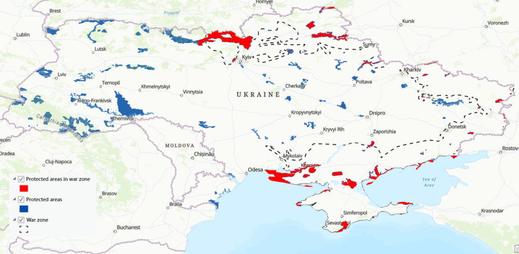 Protected areas of Ukraine of highest priority in war